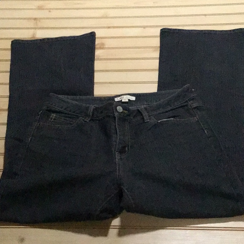 CAbi Dark Wash Stretch Flare Leg Bootcut Blue Denim‎ Jeans 8